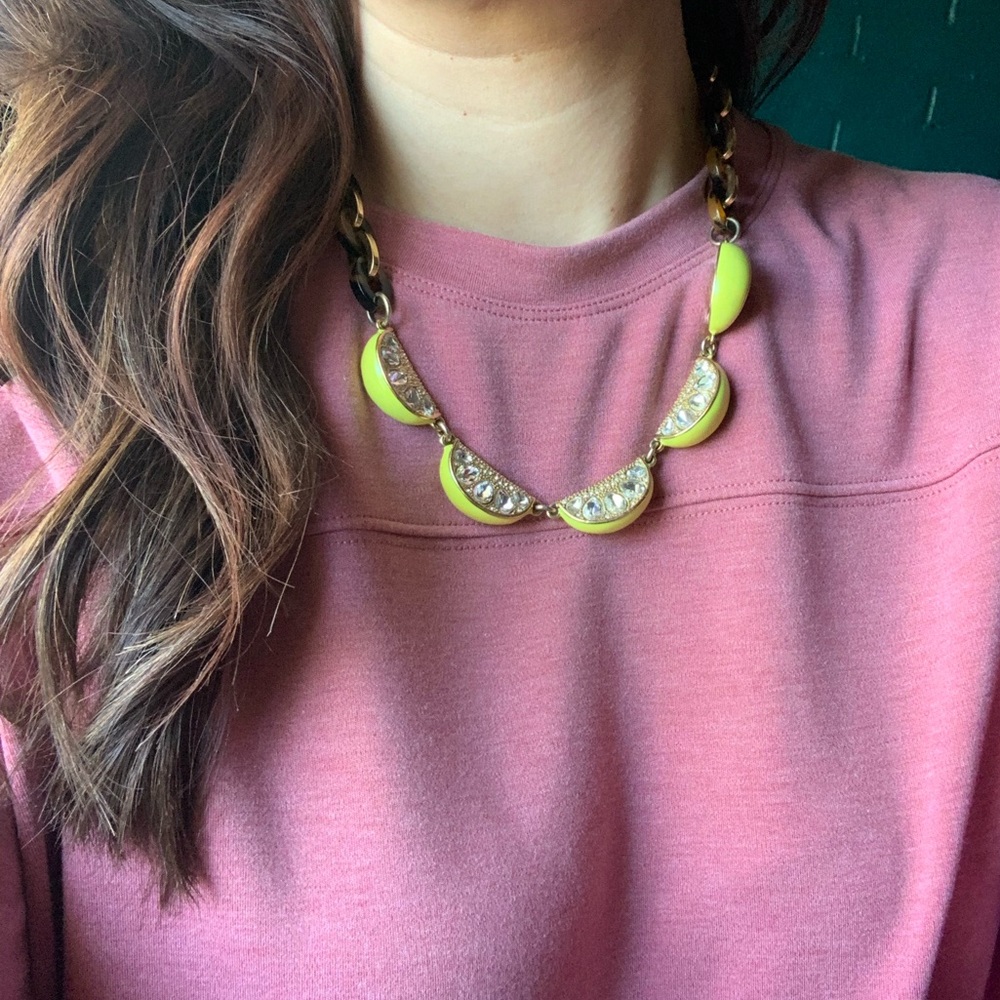 LOFT lemon-slice necklace w/ tortoise shell detail